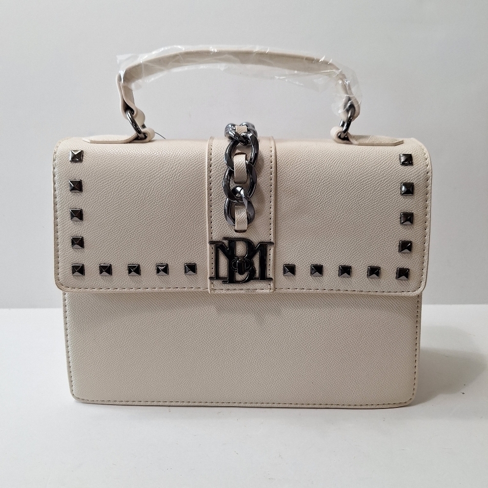 Badgley Mischka NEW Quiet Luxury Long Strap Crossbody Studs & Chain Flap Bag